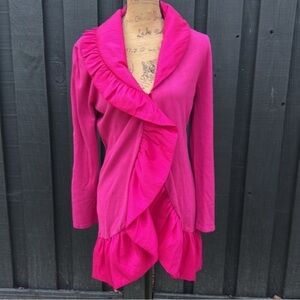 Ravel Pink Ruffled Cardigan